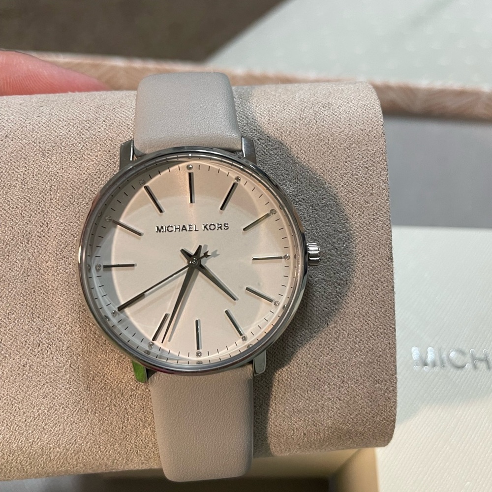 MK grey and silver watch